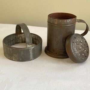 Primitive Tinsmith Handmade Shaker & Biscuit Cookie Cutter Soldered with Handles